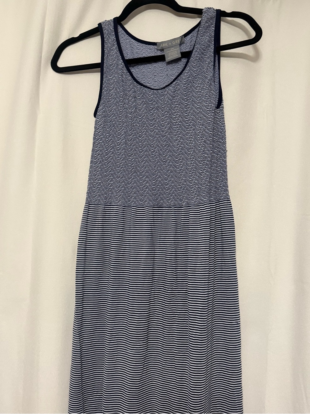 Ark & Co Navy & White Striped Midi Tank Dress